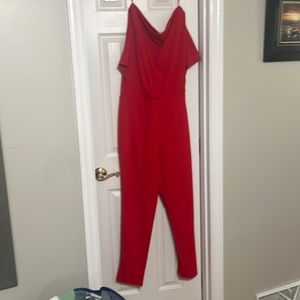 red jump suit